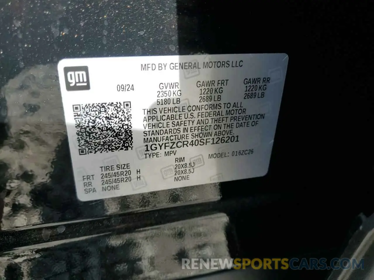 13 Photograph of a damaged car 1GYFZCR40SF126201 CADILLAC XT4 2025