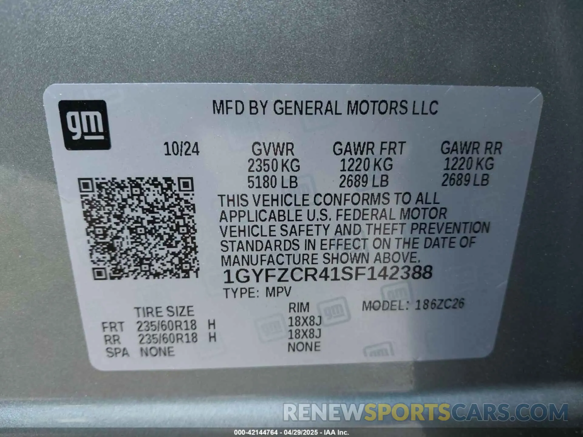 9 Photograph of a damaged car 1GYFZCR41SF142388 CADILLAC XT4 2025