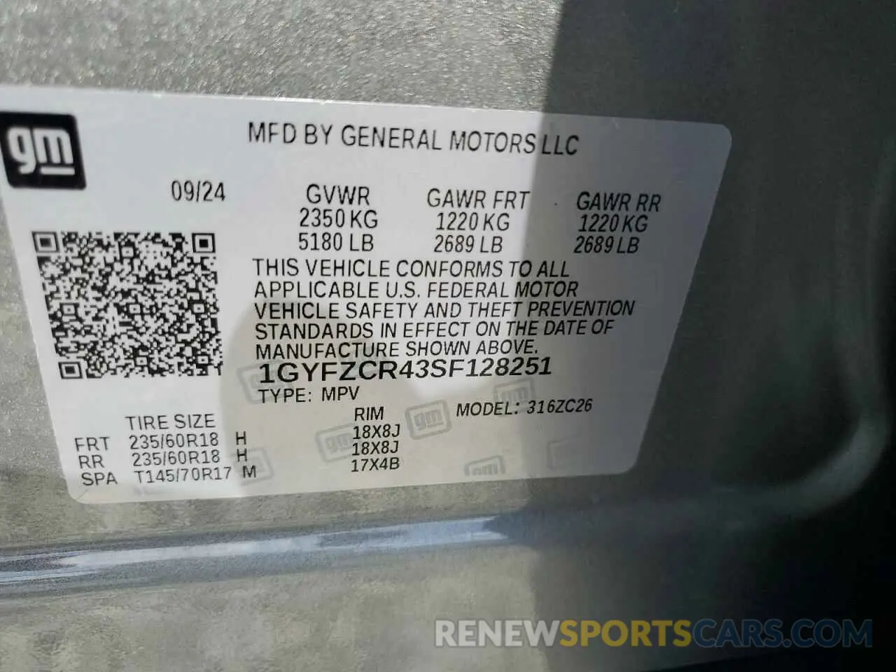 13 Photograph of a damaged car 1GYFZCR43SF128251 CADILLAC XT4 2025