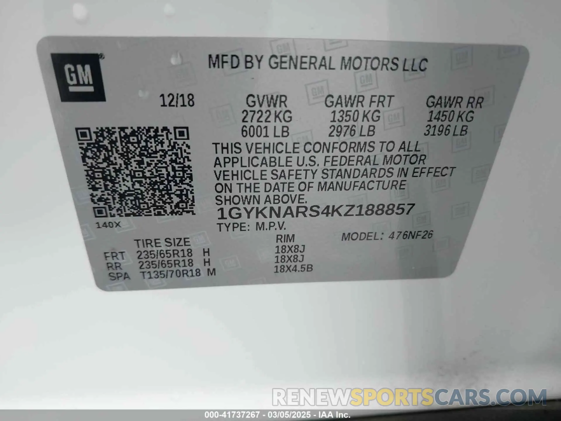 9 Photograph of a damaged car 1GYKNARS4KZ188857 CADILLAC XT5 2019