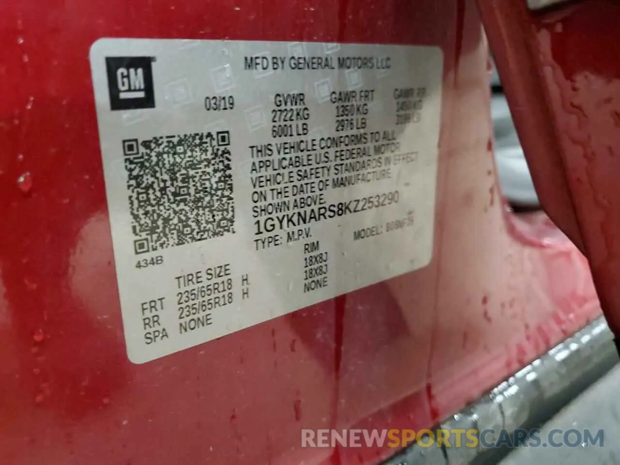 13 Photograph of a damaged car 1GYKNARS8KZ253290 CADILLAC XT5 2019