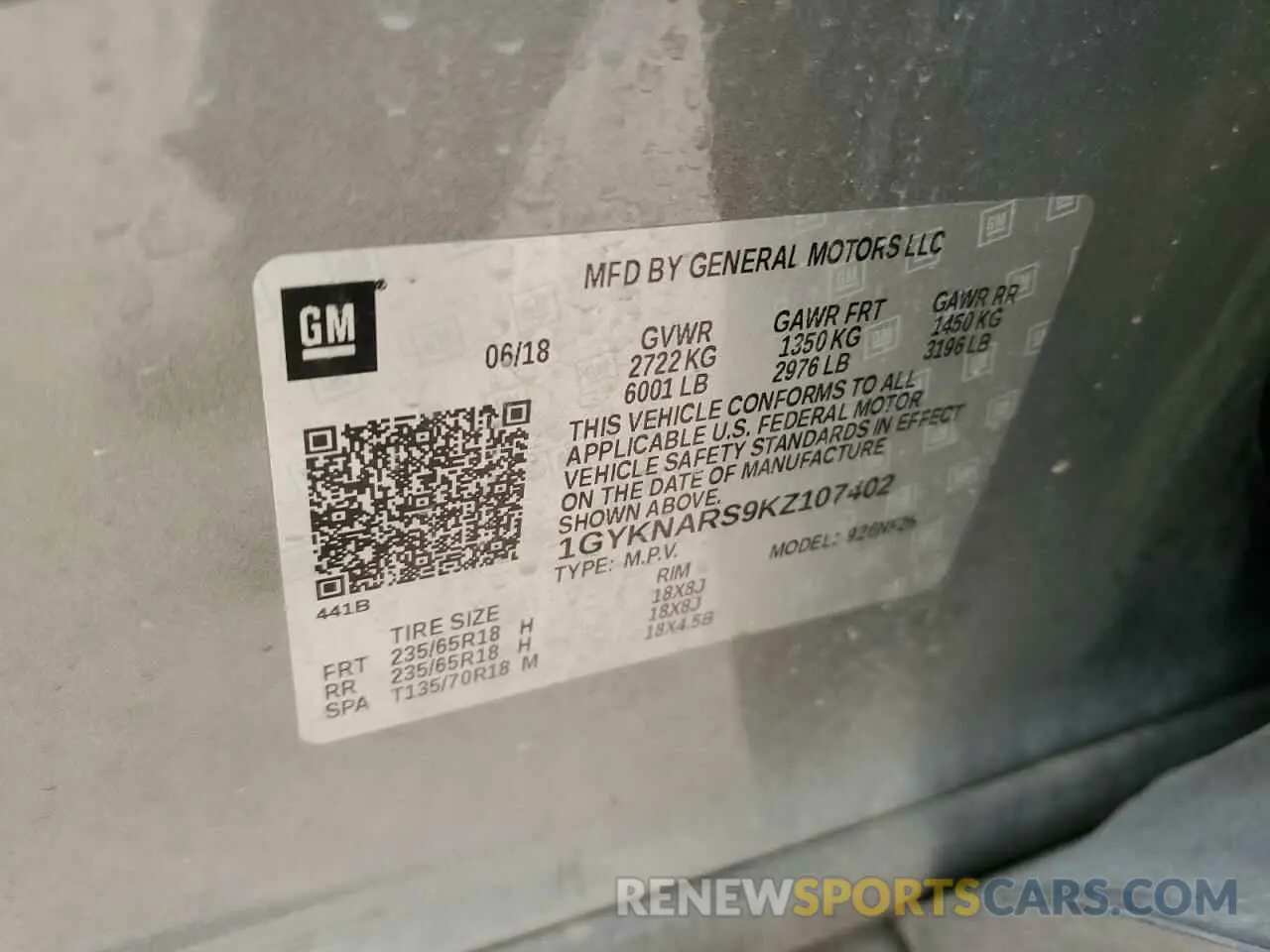 12 Photograph of a damaged car 1GYKNARS9KZ107402 CADILLAC XT5 2019