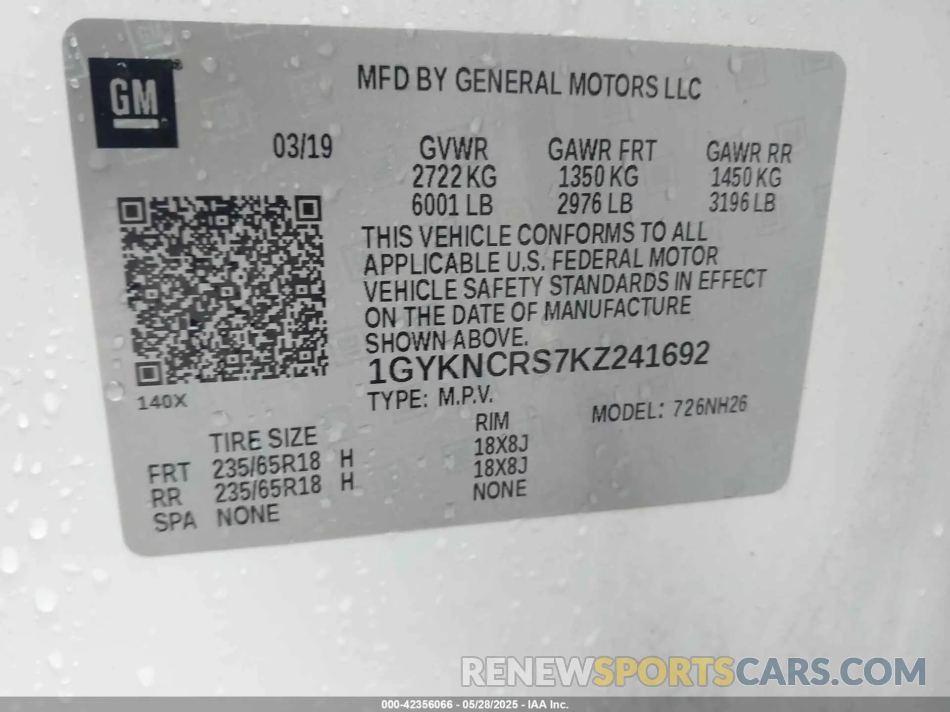 9 Photograph of a damaged car 1GYKNCRS7KZ241692 CADILLAC XT5 2019