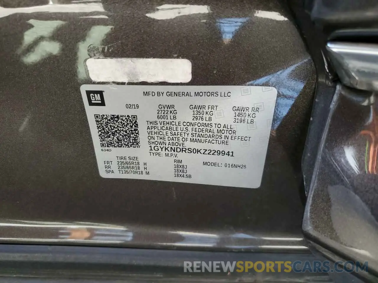 15 Photograph of a damaged car 1GYKNDRS0KZ229941 CADILLAC XT5 2019