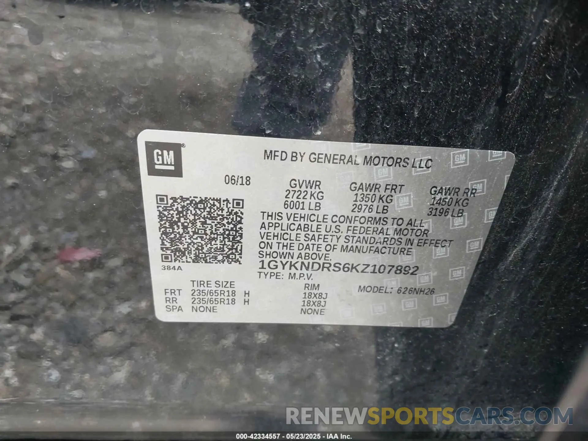 9 Photograph of a damaged car 1GYKNDRS6KZ107892 CADILLAC XT5 2019