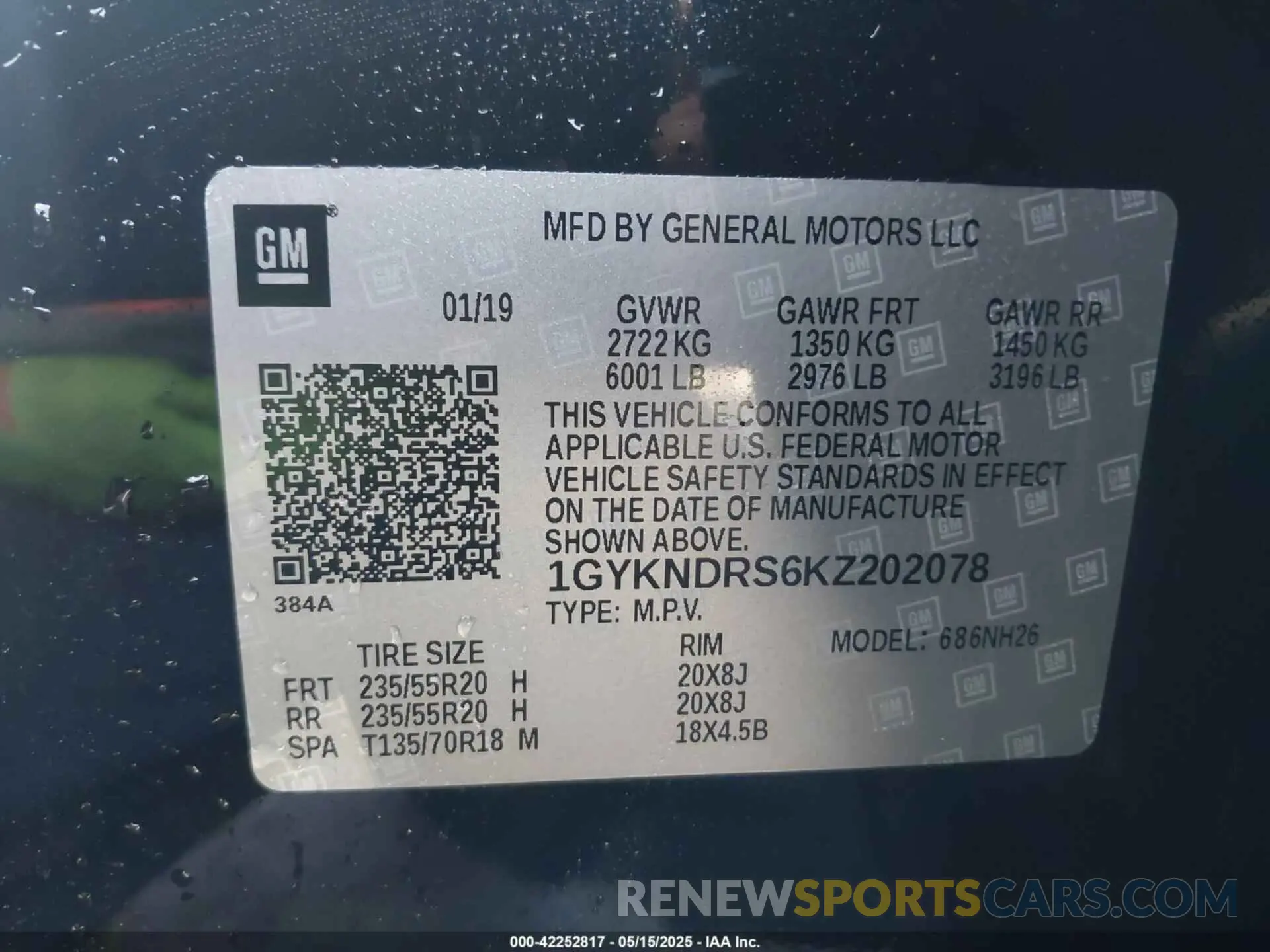 9 Photograph of a damaged car 1GYKNDRS6KZ202078 CADILLAC XT5 2019