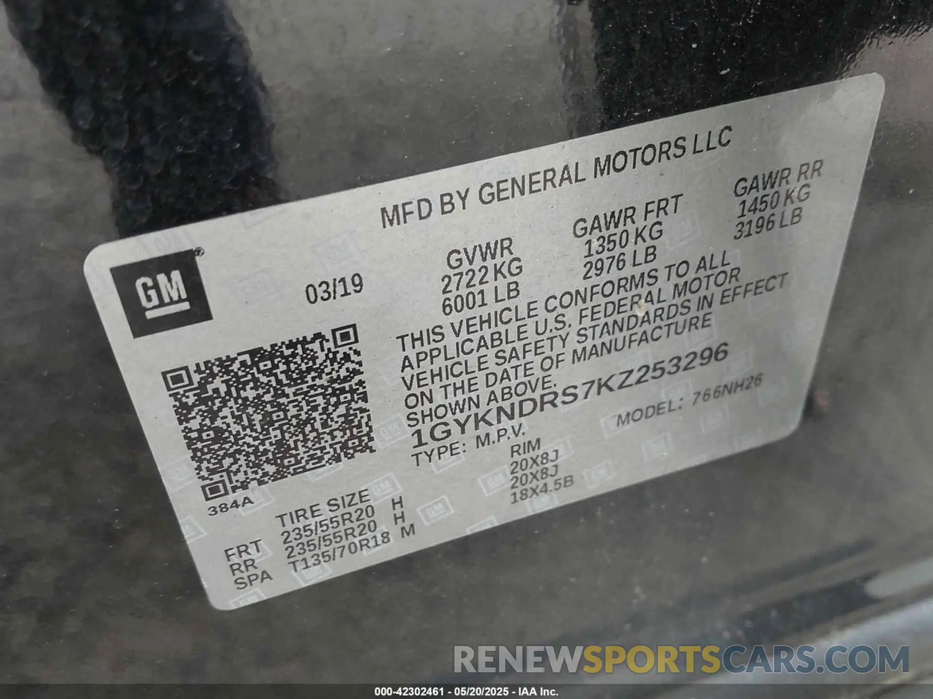 9 Photograph of a damaged car 1GYKNDRS7KZ253296 CADILLAC XT5 2019