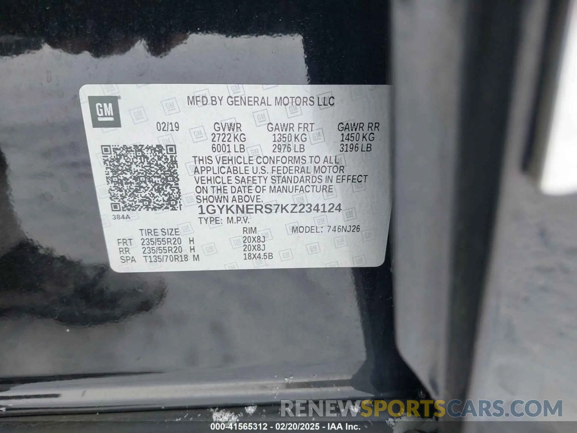 9 Photograph of a damaged car 1GYKNERS7KZ234124 CADILLAC XT5 2019