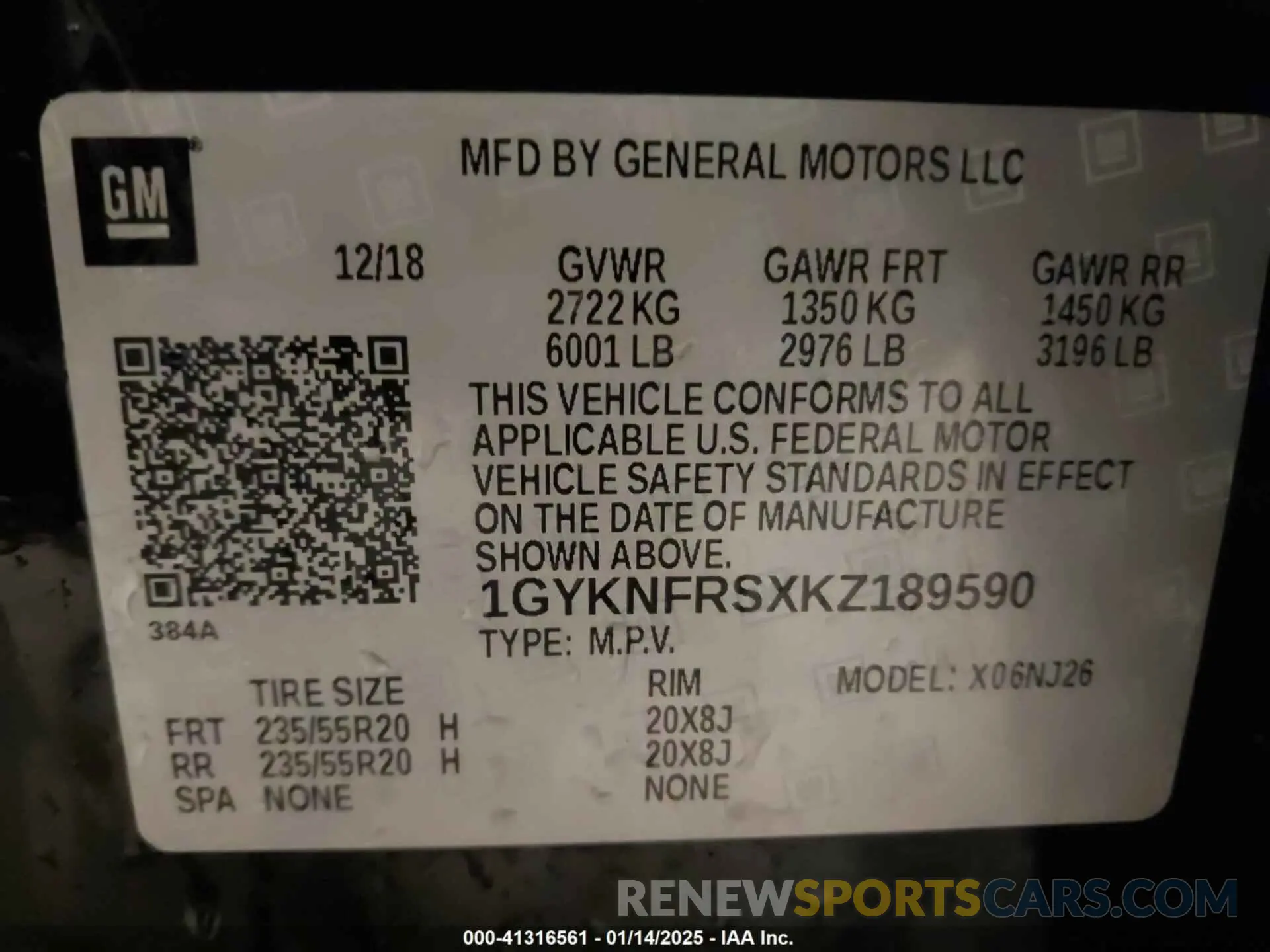 9 Photograph of a damaged car 1GYKNFRSXKZ189590 CADILLAC XT5 2019