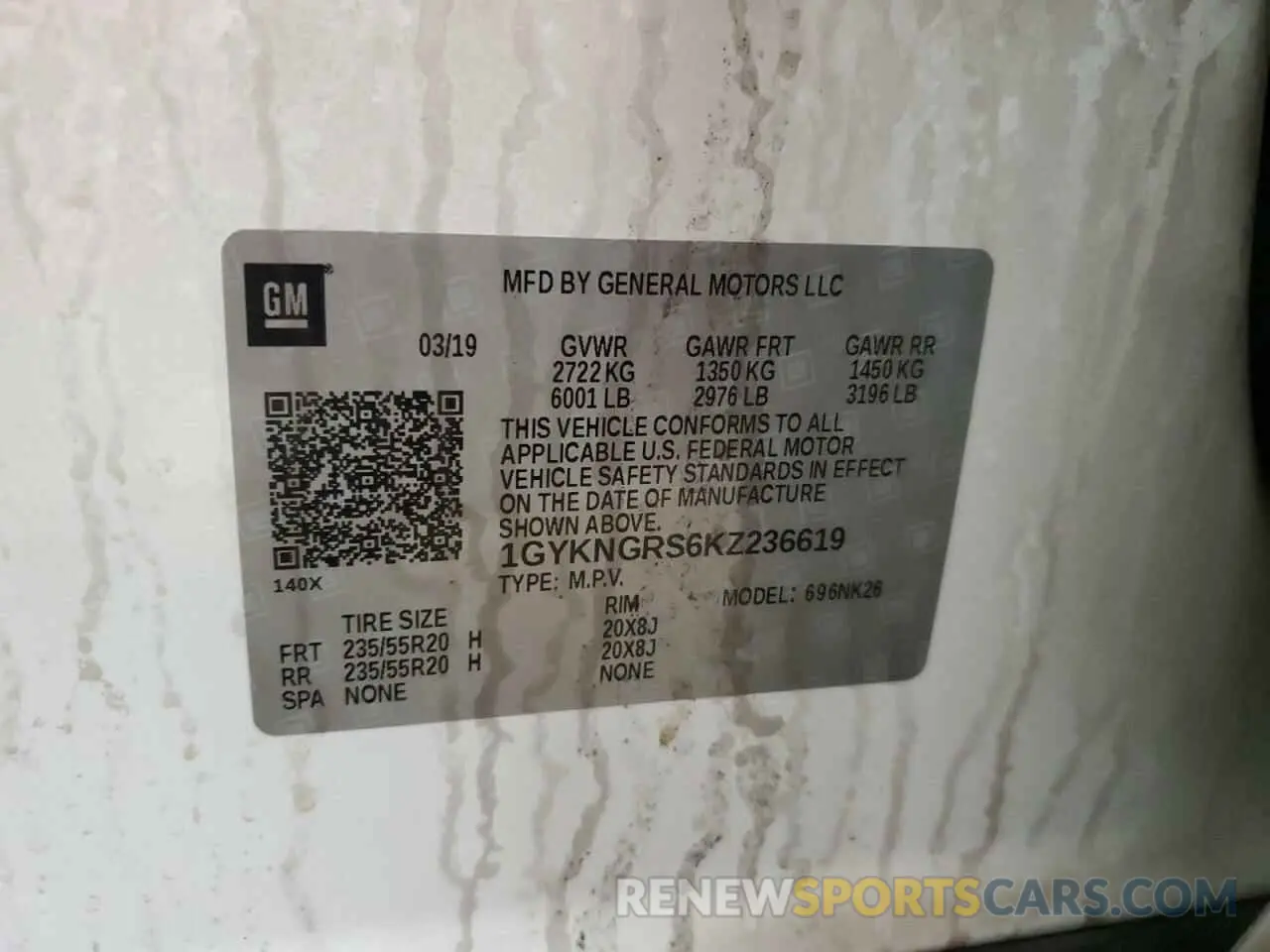 14 Photograph of a damaged car 1GYKNGRS6KZ236619 CADILLAC XT5 2019