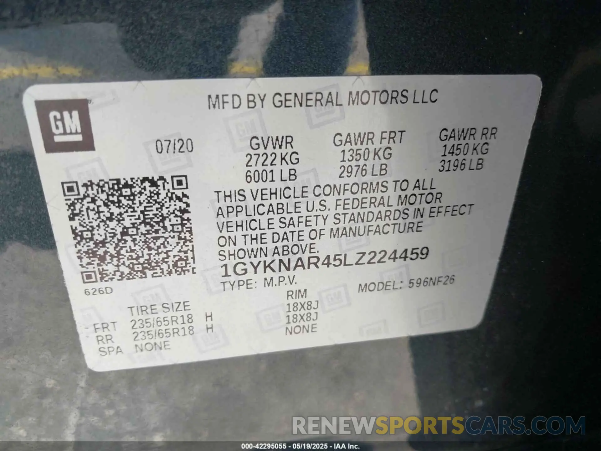 9 Photograph of a damaged car 1GYKNAR45LZ224459 CADILLAC XT5 2020