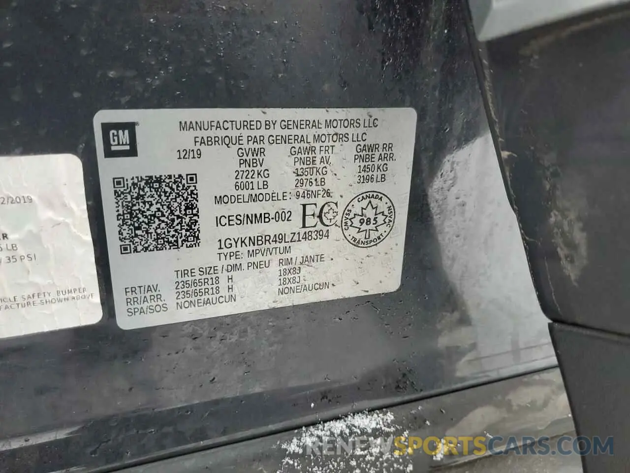 15 Photograph of a damaged car 1GYKNBR49LZ148394 CADILLAC XT5 2020