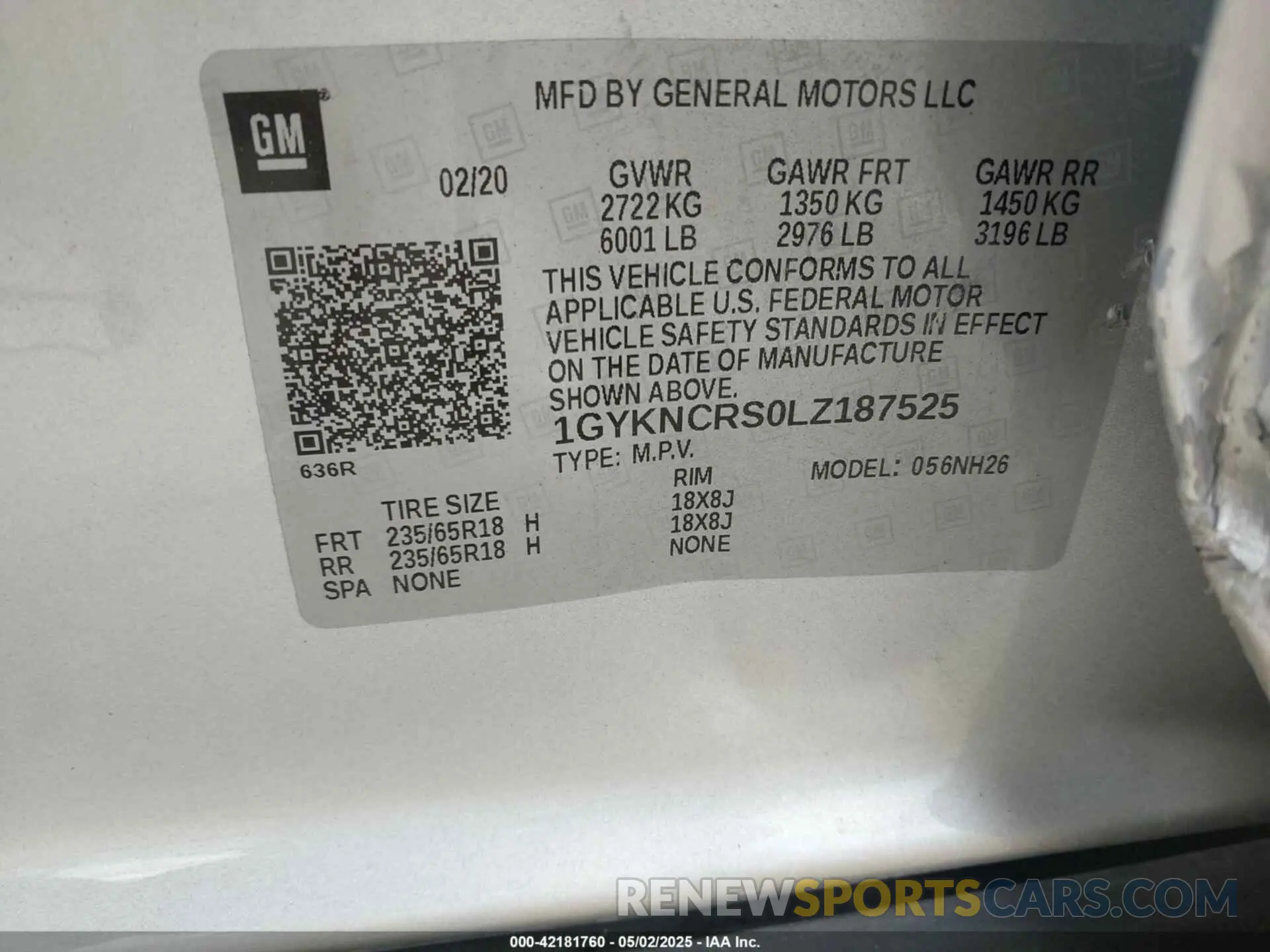 9 Photograph of a damaged car 1GYKNCRS0LZ187525 CADILLAC XT5 2020