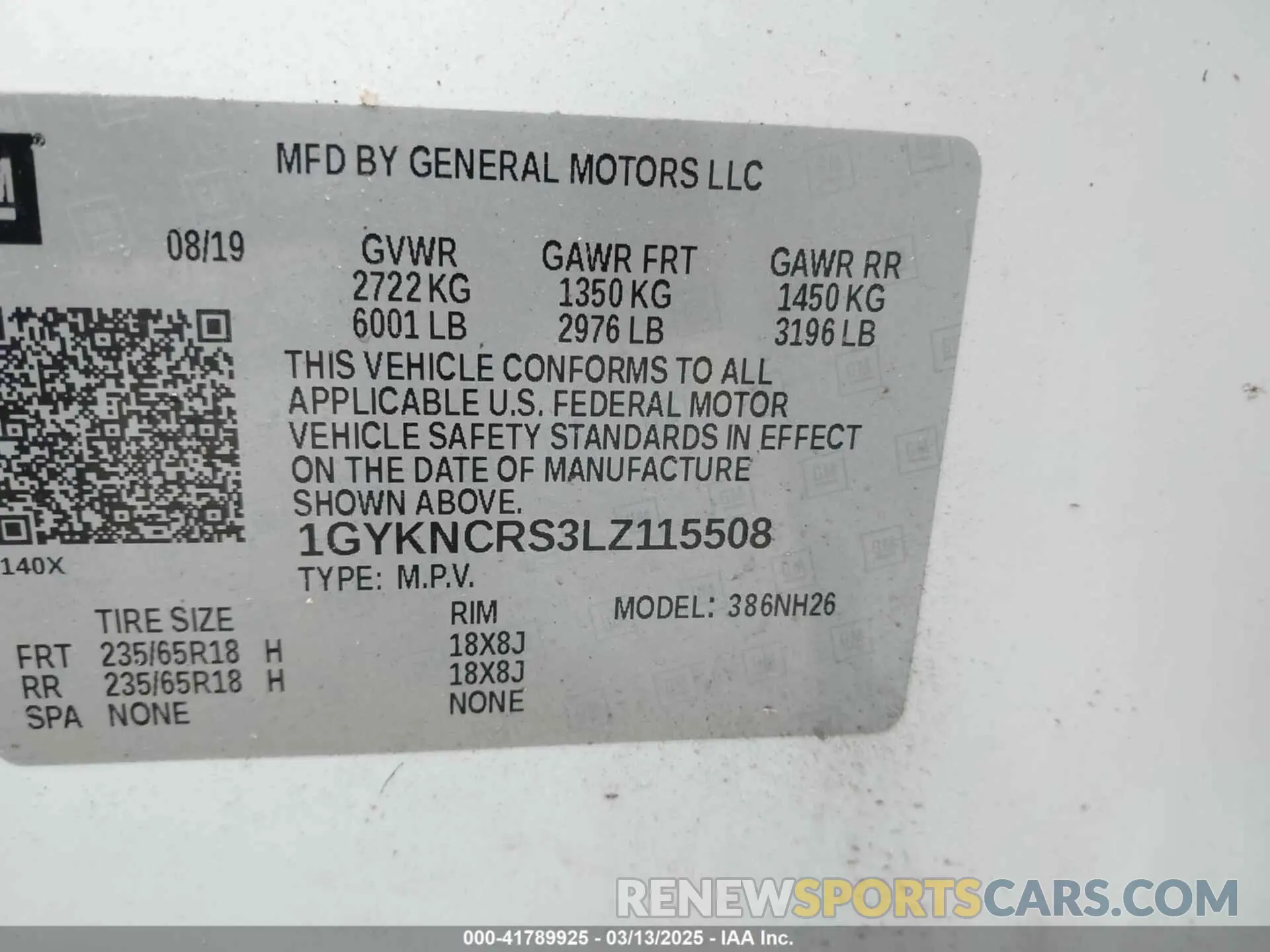 9 Photograph of a damaged car 1GYKNCRS3LZ115508 CADILLAC XT5 2020