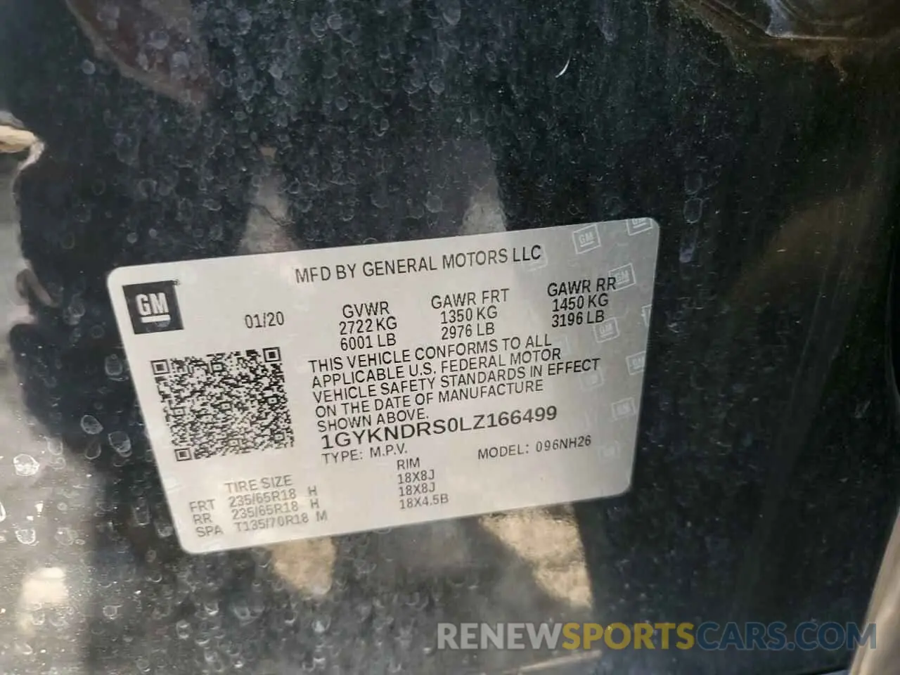 13 Photograph of a damaged car 1GYKNDRS0LZ166499 CADILLAC XT5 2020