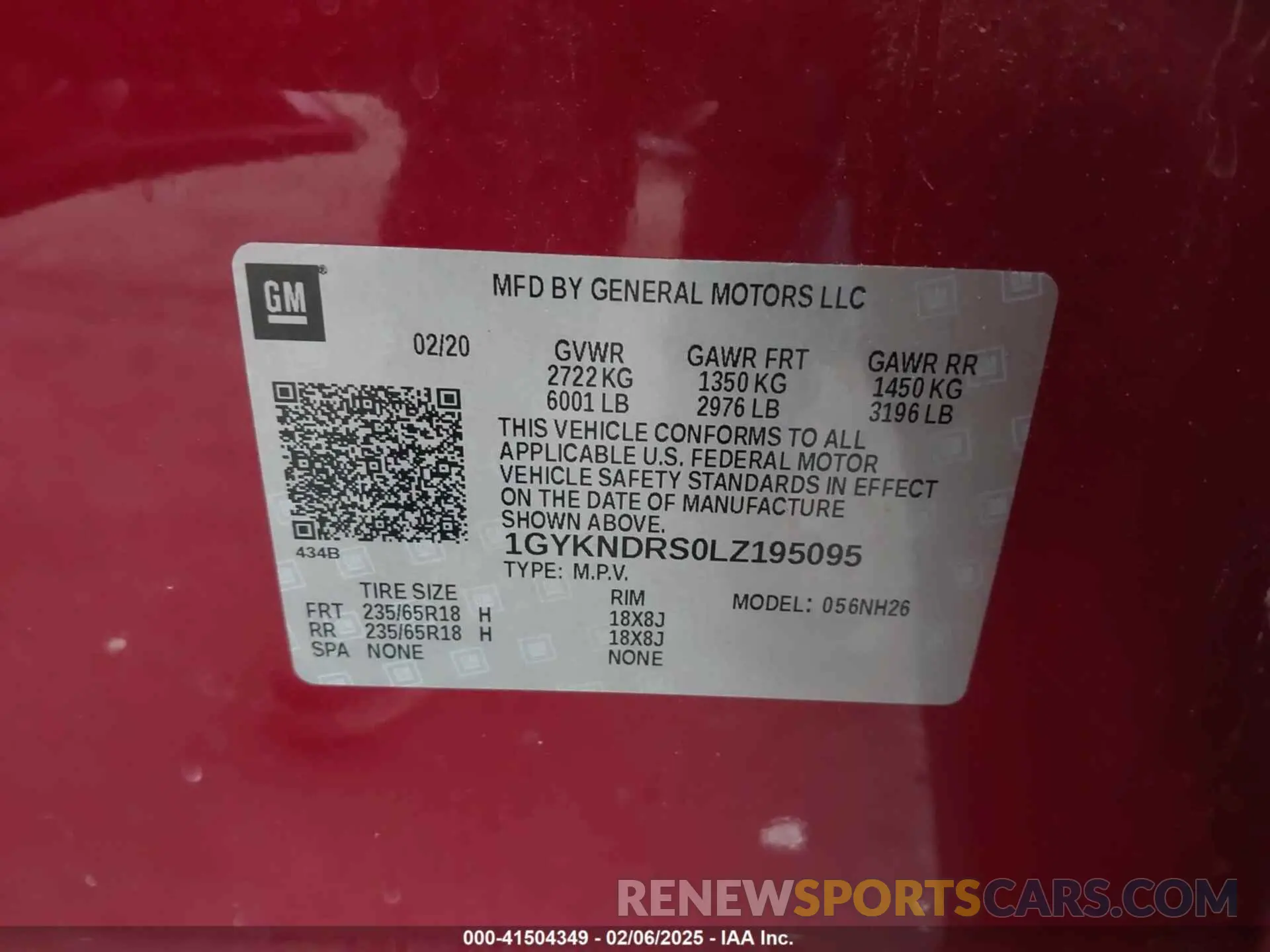 9 Photograph of a damaged car 1GYKNDRS0LZ195095 CADILLAC XT5 2020