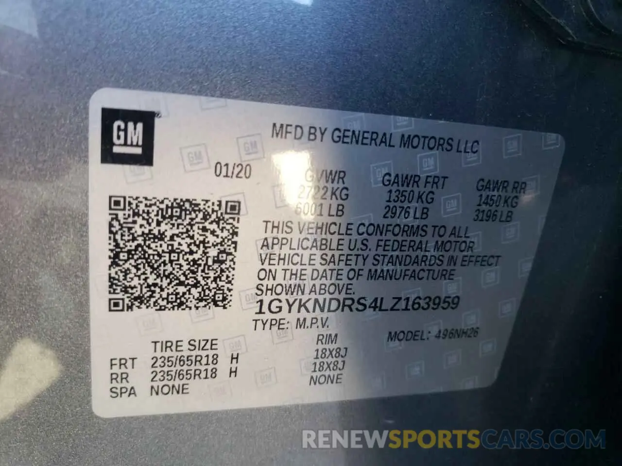 13 Photograph of a damaged car 1GYKNDRS4LZ163959 CADILLAC XT5 2020