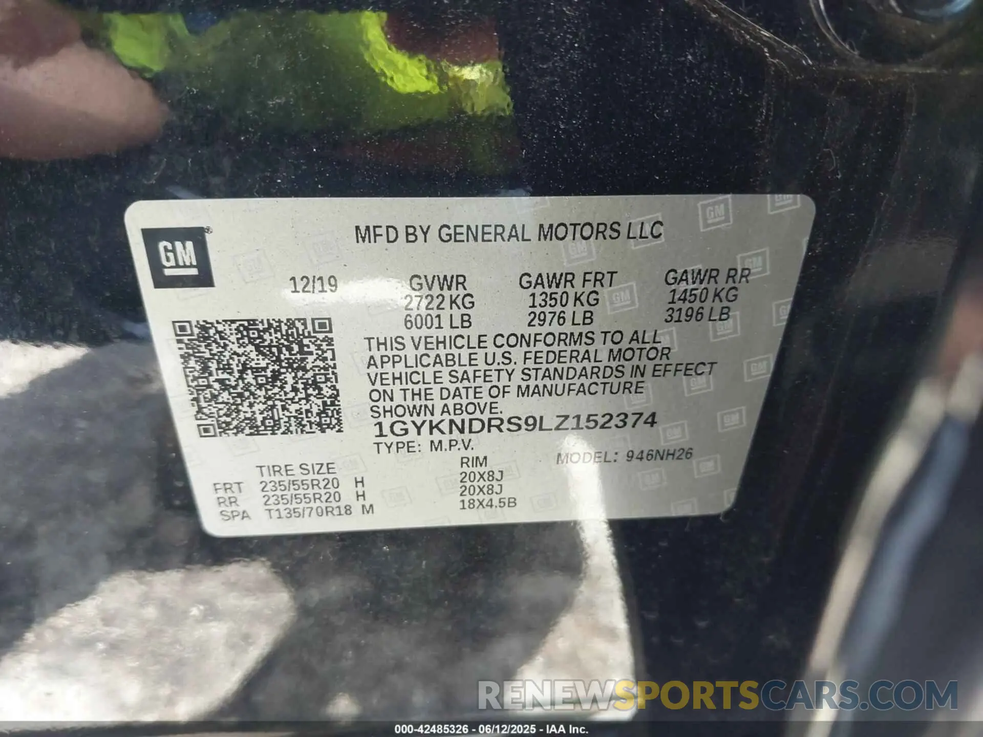 9 Photograph of a damaged car 1GYKNDRS9LZ152374 CADILLAC XT5 2020