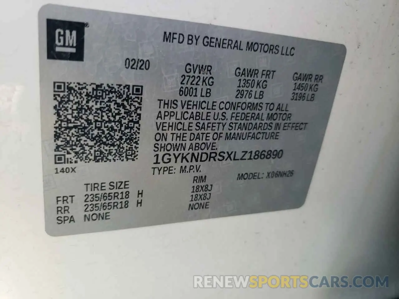 13 Photograph of a damaged car 1GYKNDRSXLZ186890 CADILLAC XT5 2020