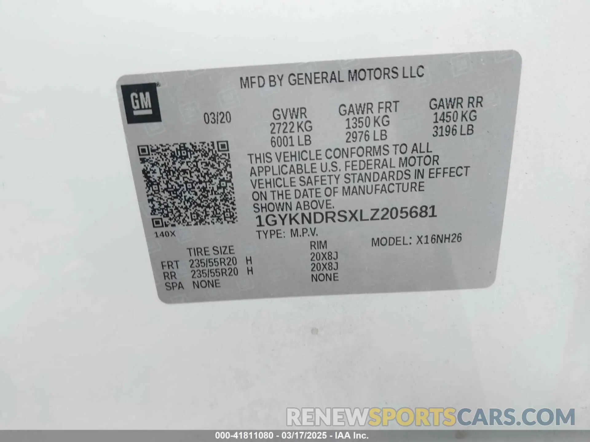 9 Photograph of a damaged car 1GYKNDRSXLZ205681 CADILLAC XT5 2020
