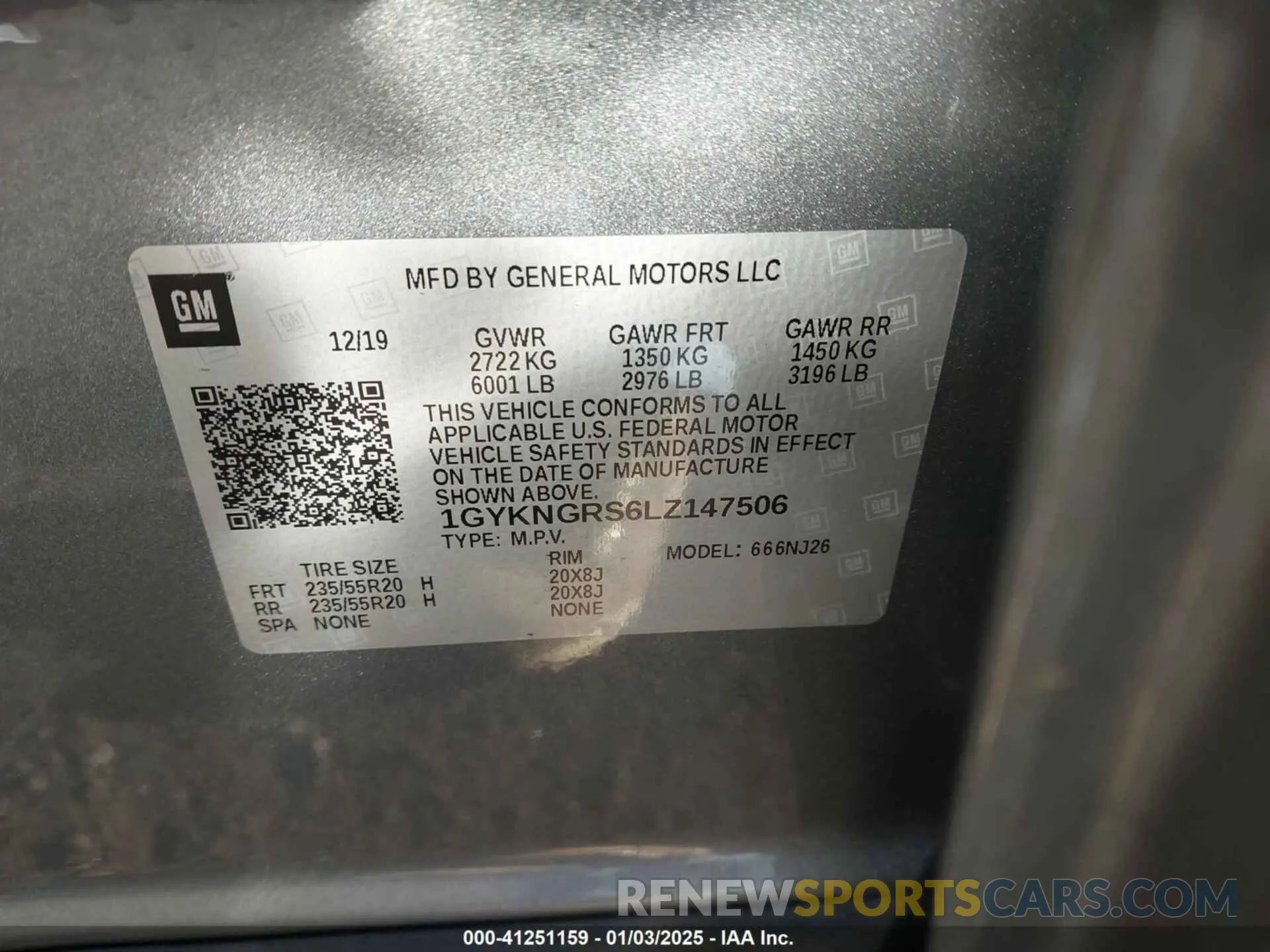 9 Photograph of a damaged car 1GYKNGRS6LZ147506 CADILLAC XT5 2020