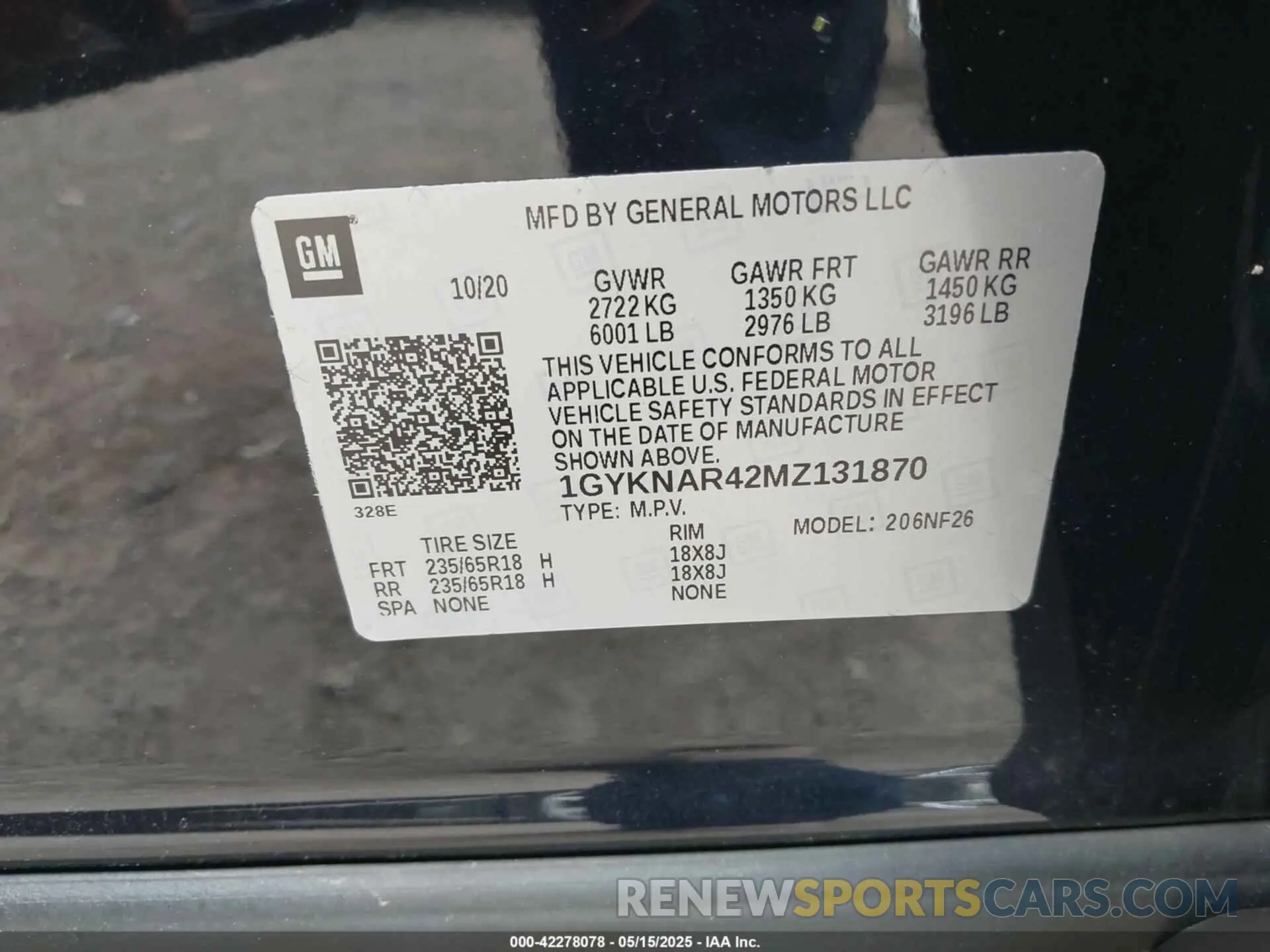 9 Photograph of a damaged car 1GYKNAR42MZ131870 CADILLAC XT5 2021
