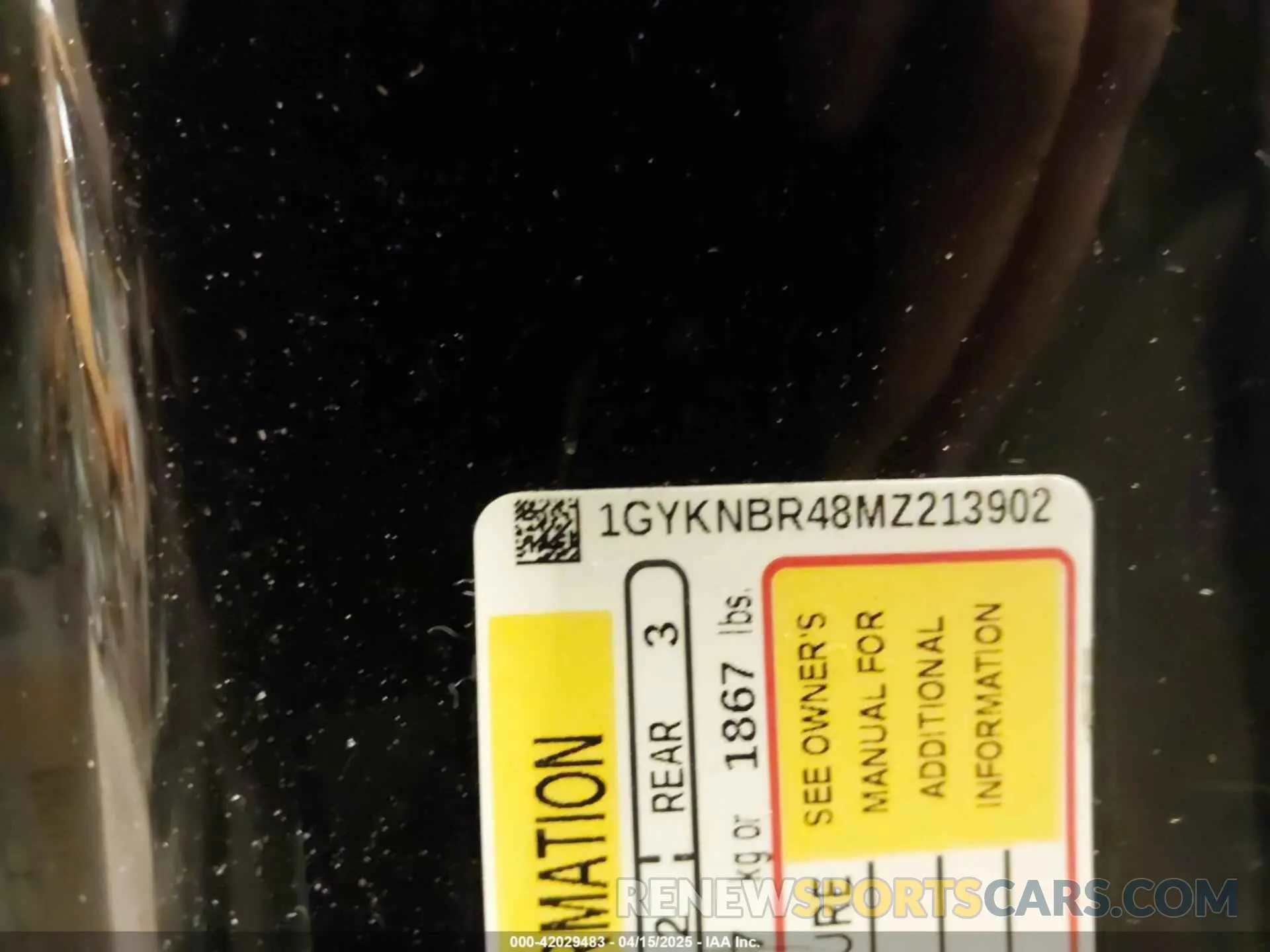 9 Photograph of a damaged car 1GYKNBR48MZ213902 CADILLAC XT5 2021