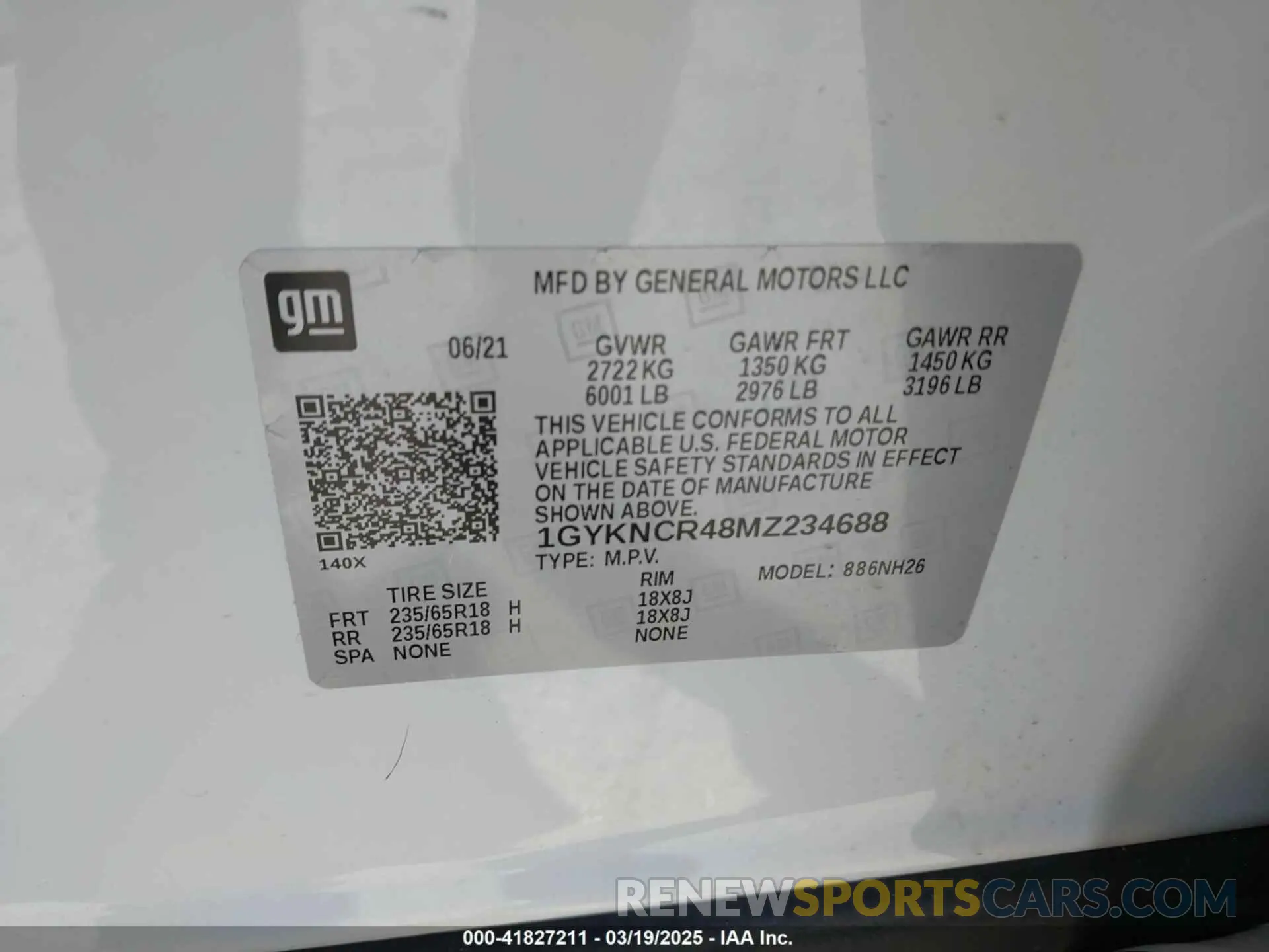 9 Photograph of a damaged car 1GYKNCR48MZ234688 CADILLAC XT5 2021