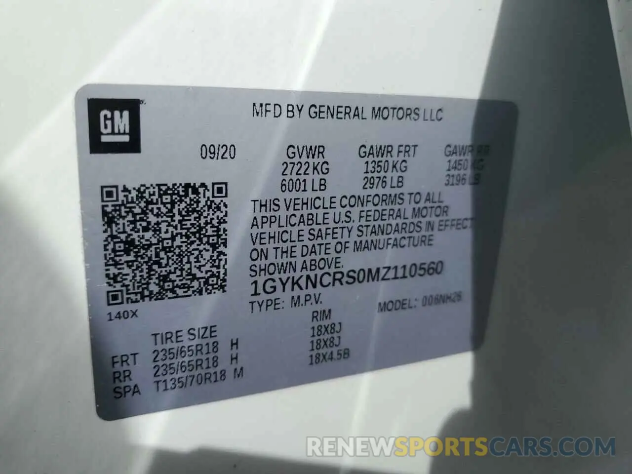 14 Photograph of a damaged car 1GYKNCRS0MZ110560 CADILLAC XT5 2021