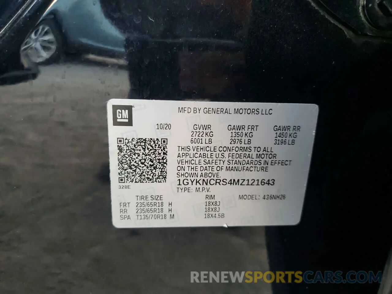 13 Photograph of a damaged car 1GYKNCRS4MZ121643 CADILLAC XT5 2021