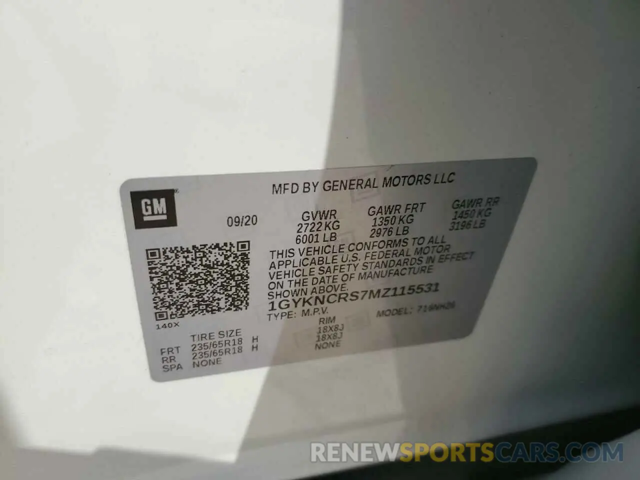 13 Photograph of a damaged car 1GYKNCRS7MZ115531 CADILLAC XT5 2021