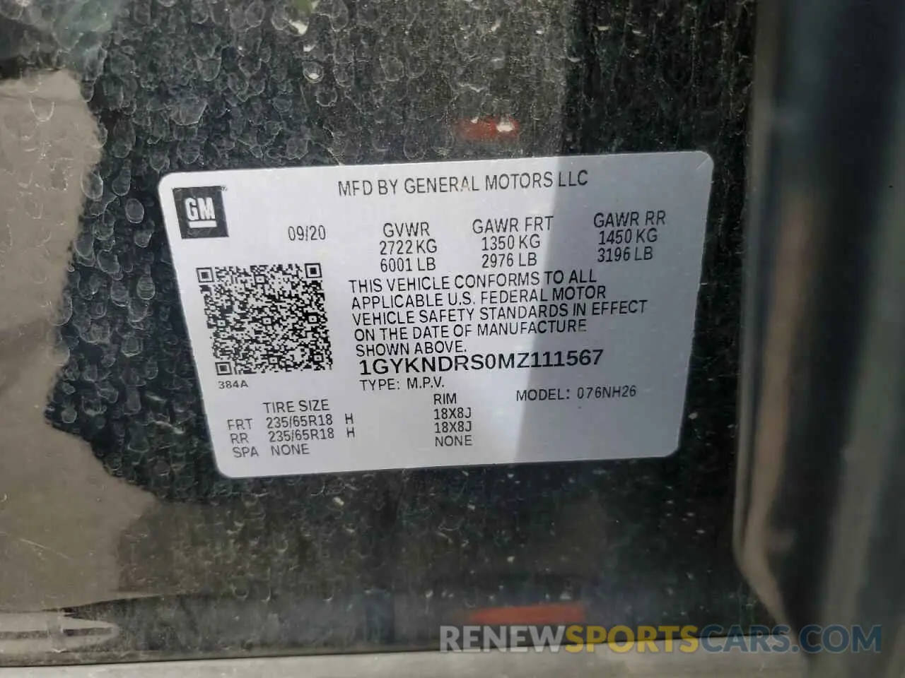 13 Photograph of a damaged car 1GYKNDRS0MZ111567 CADILLAC XT5 2021