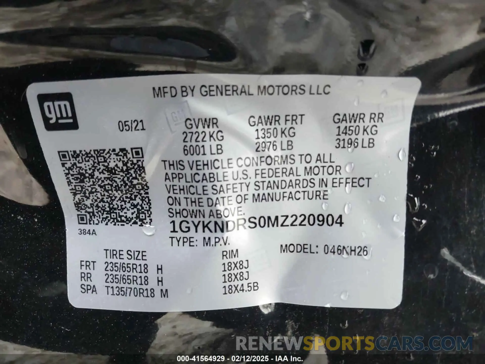 9 Photograph of a damaged car 1GYKNDRS0MZ220904 CADILLAC XT5 2021