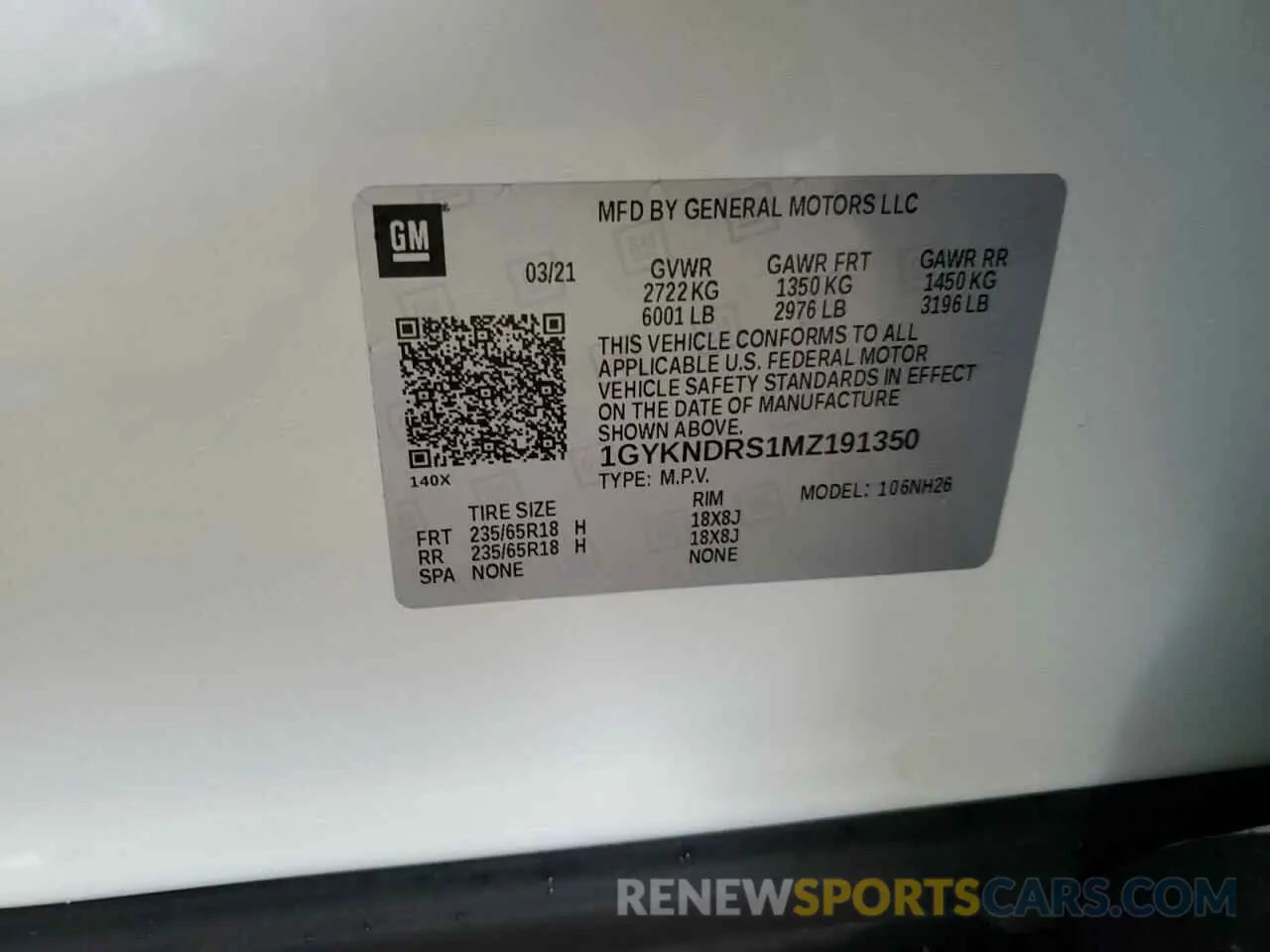 13 Photograph of a damaged car 1GYKNDRS1MZ191350 CADILLAC XT5 2021