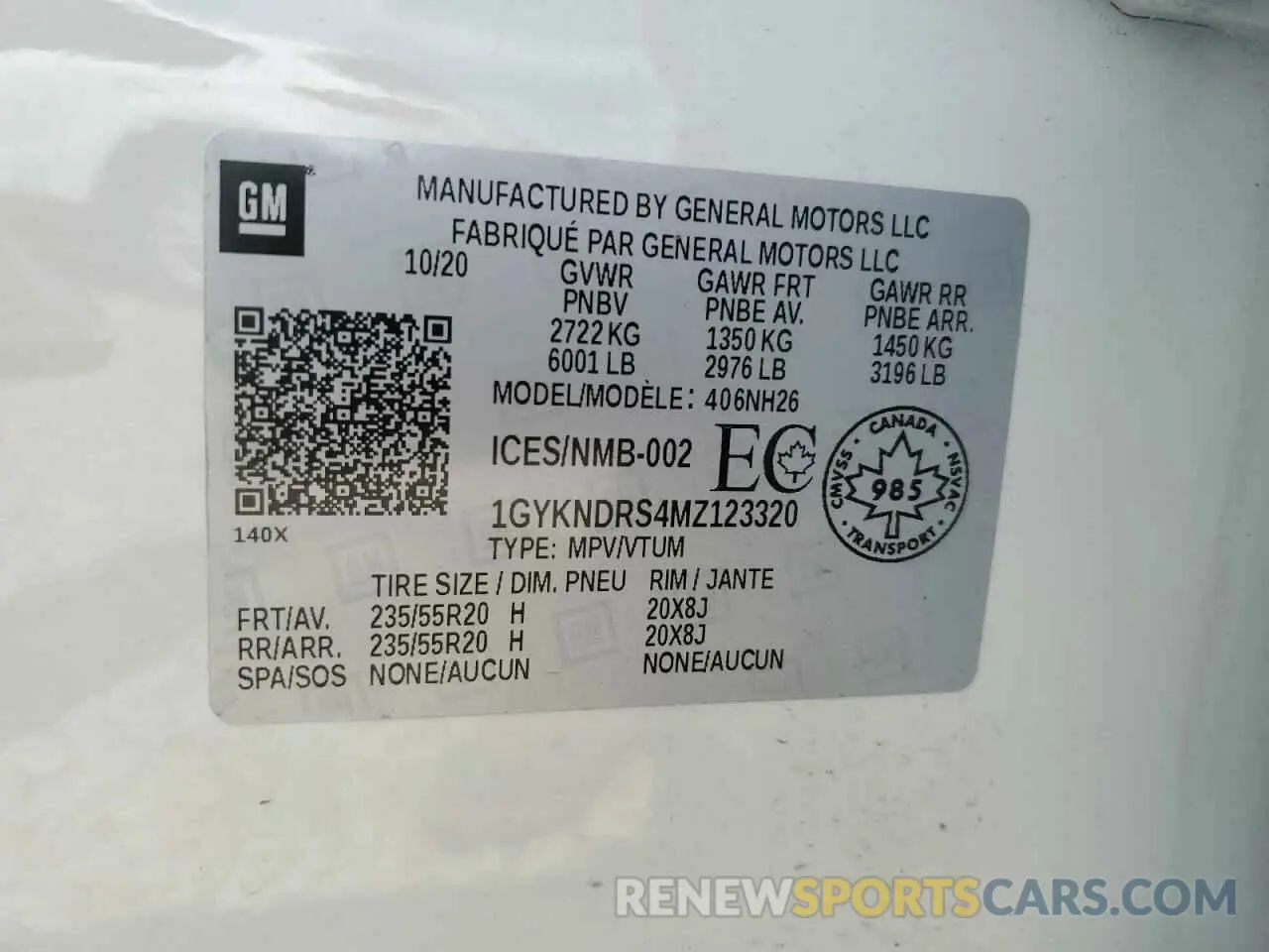 14 Photograph of a damaged car 1GYKNDRS4MZ123320 CADILLAC XT5 2021