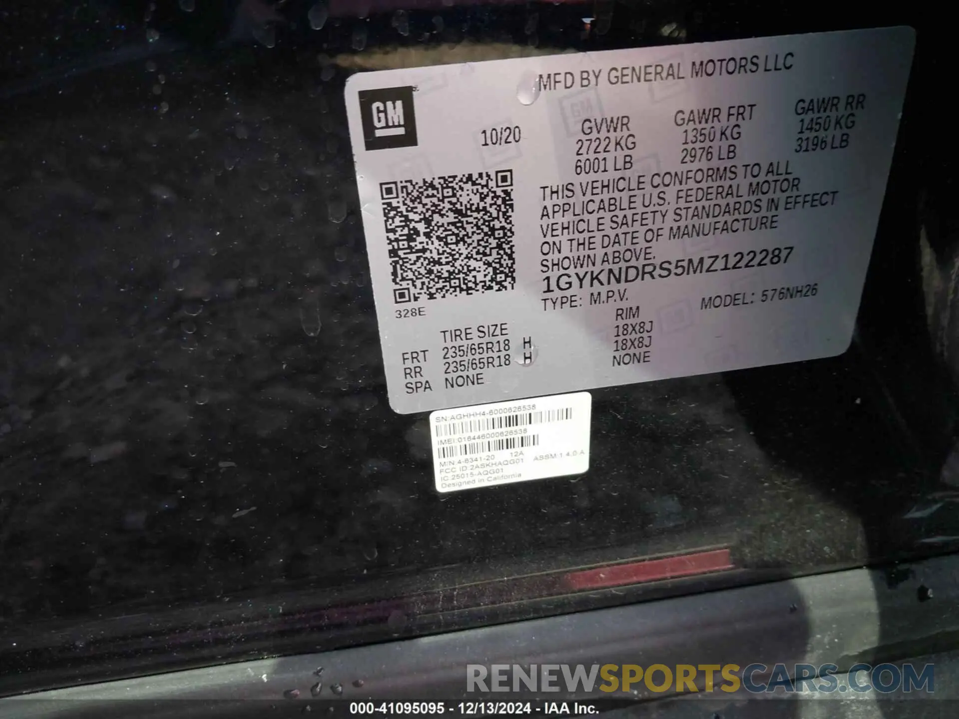 9 Photograph of a damaged car 1GYKNDRS5MZ122287 CADILLAC XT5 2021