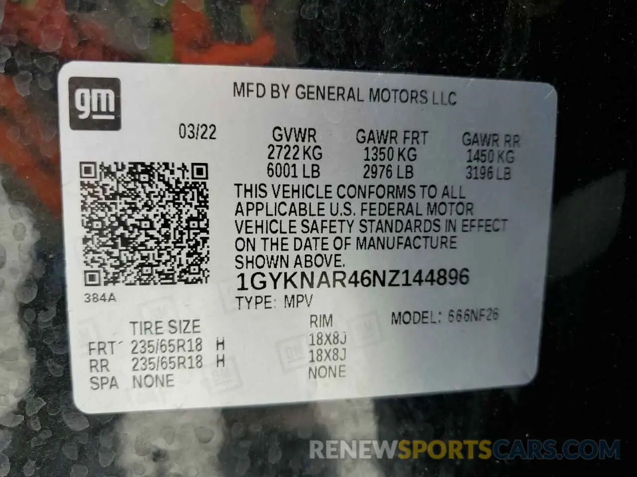 13 Photograph of a damaged car 1GYKNAR46NZ144896 CADILLAC XT5 2022
