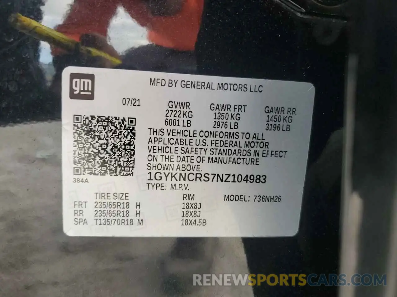 12 Photograph of a damaged car 1GYKNCRS7NZ104983 CADILLAC XT5 2022