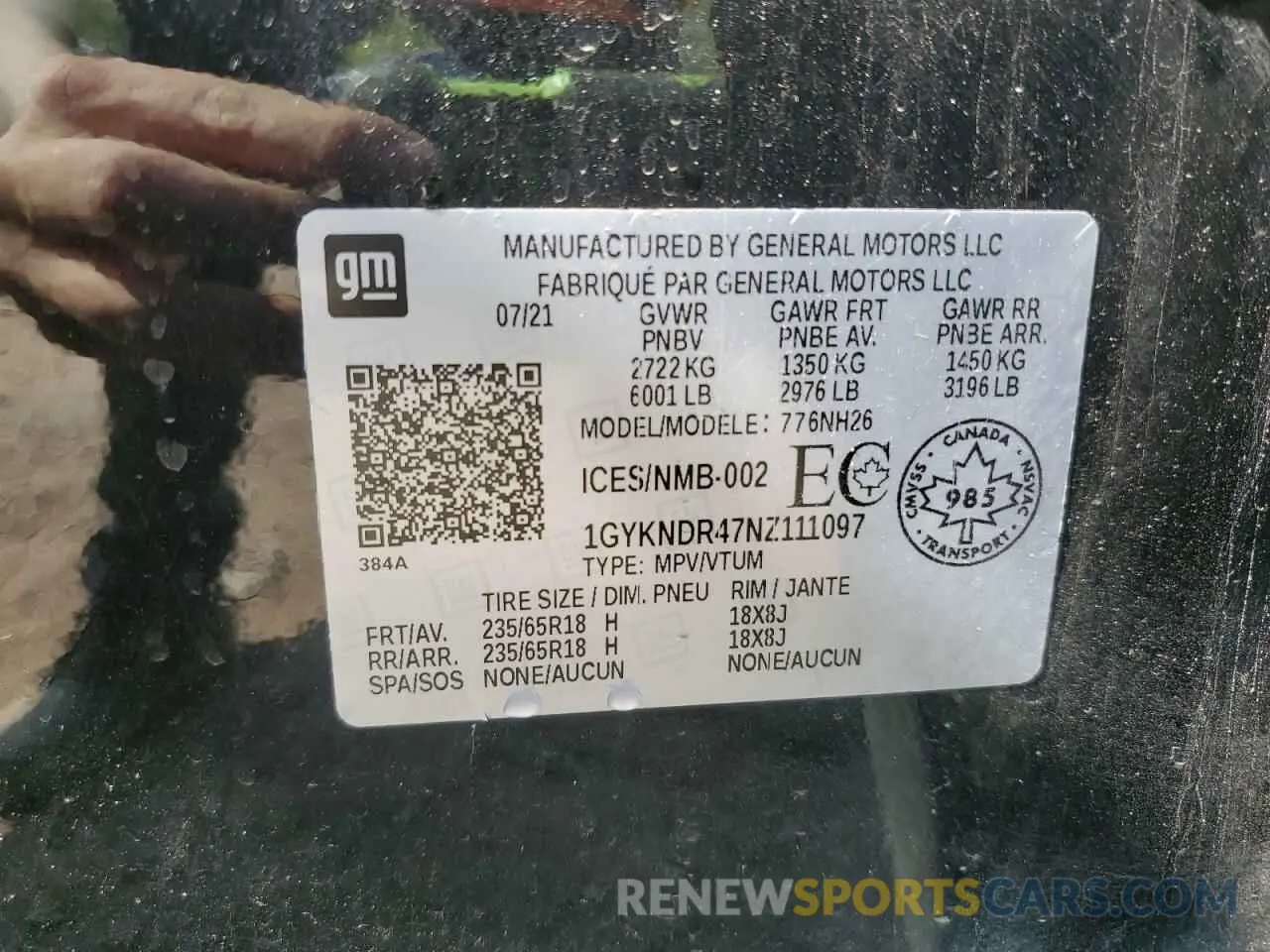 13 Photograph of a damaged car 1GYKNDR47NZ111097 CADILLAC XT5 2022