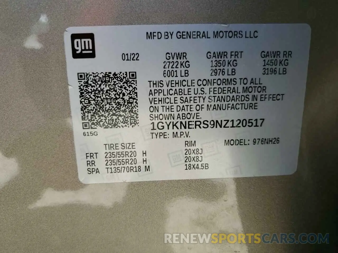 14 Photograph of a damaged car 1GYKNERS9NZ120517 CADILLAC XT5 2022