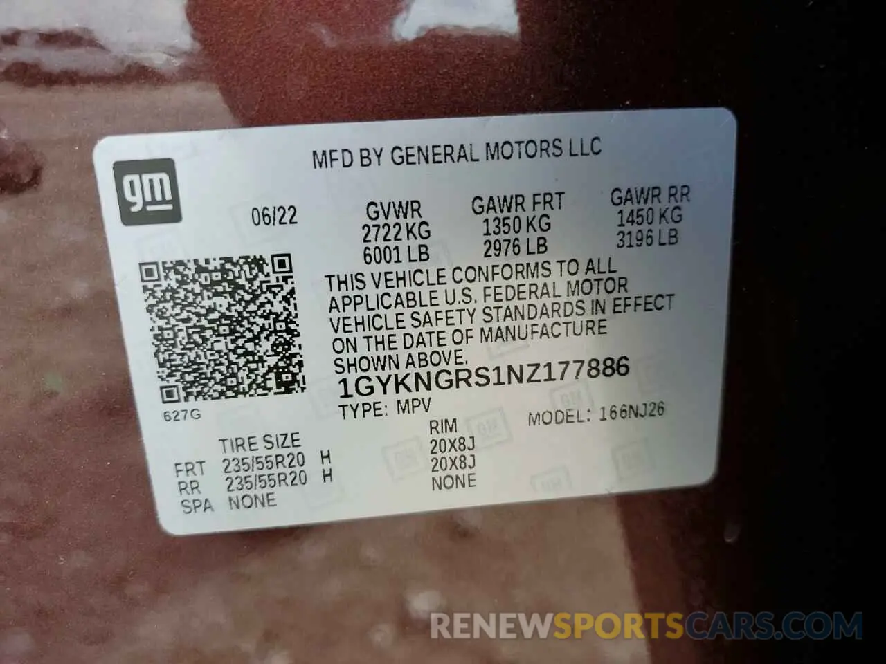 13 Photograph of a damaged car 1GYKNGRS1NZ177886 CADILLAC XT5 2022