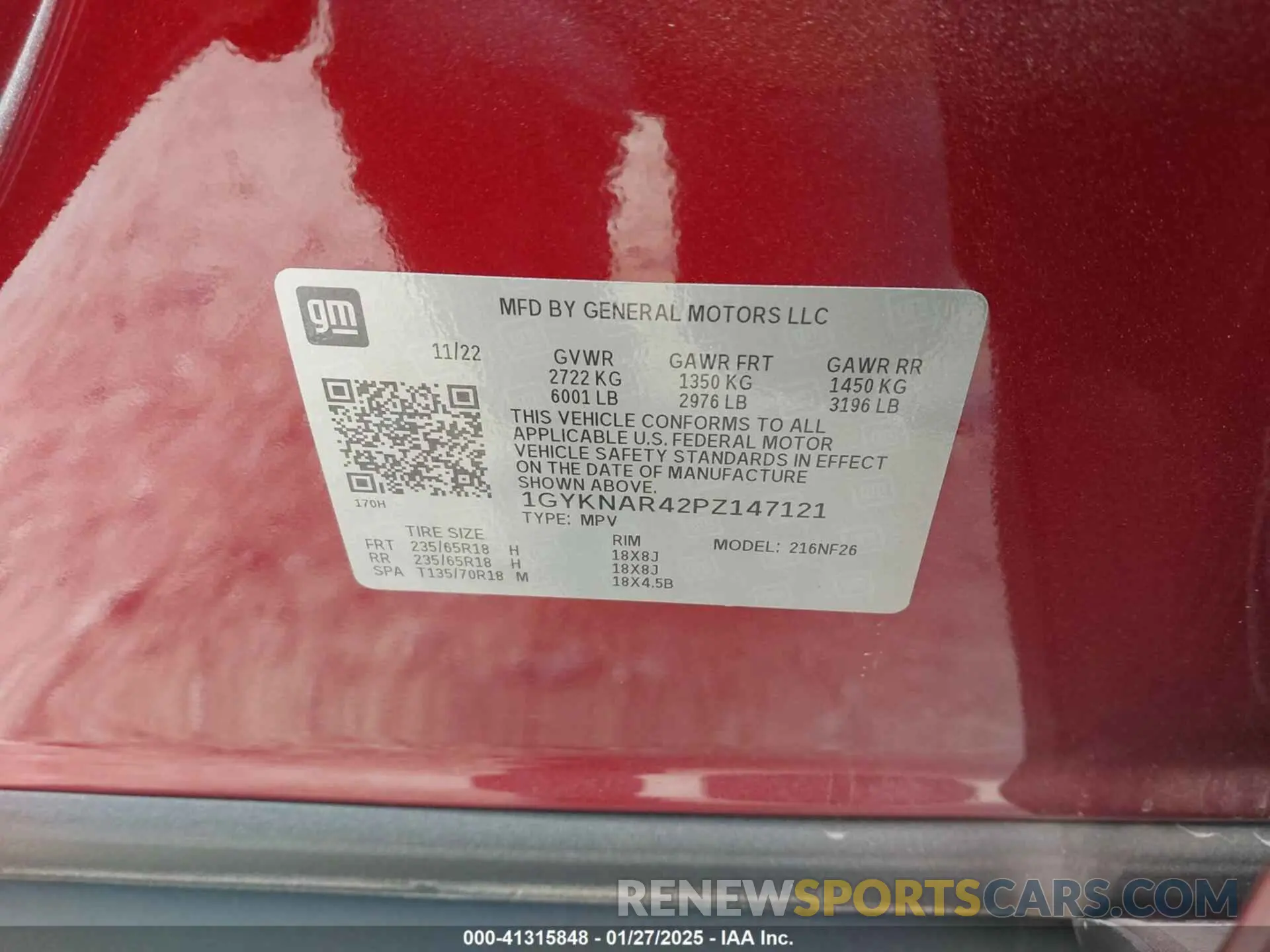 9 Photograph of a damaged car 1GYKNAR42PZ147121 CADILLAC XT5 2023