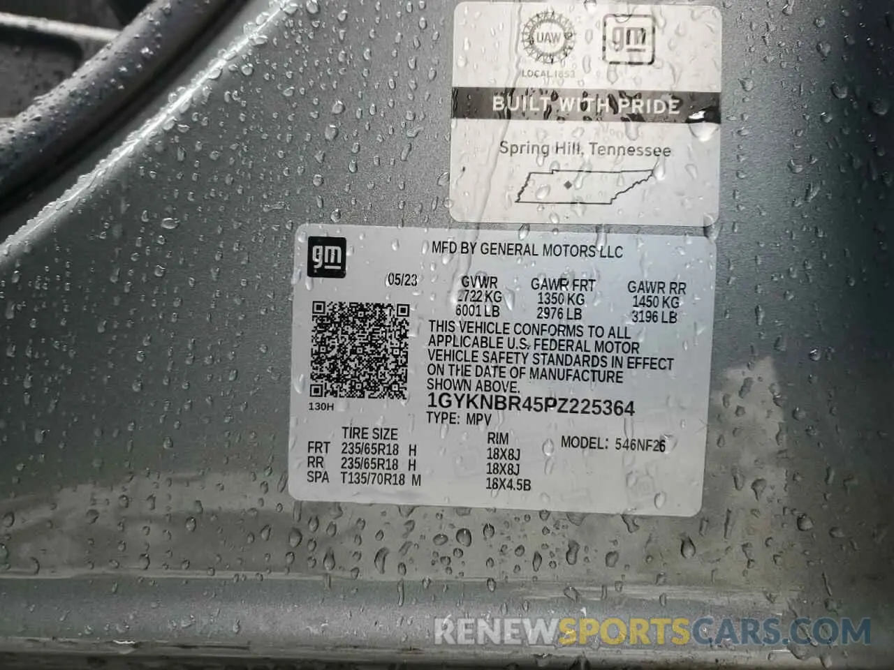 13 Photograph of a damaged car 1GYKNBR45PZ225364 CADILLAC XT5 2023