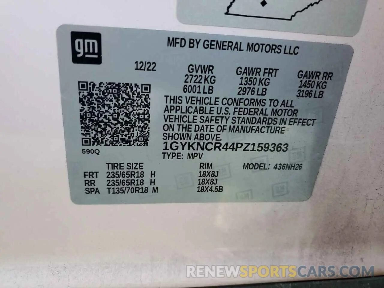 13 Photograph of a damaged car 1GYKNCR44PZ159363 CADILLAC XT5 2023