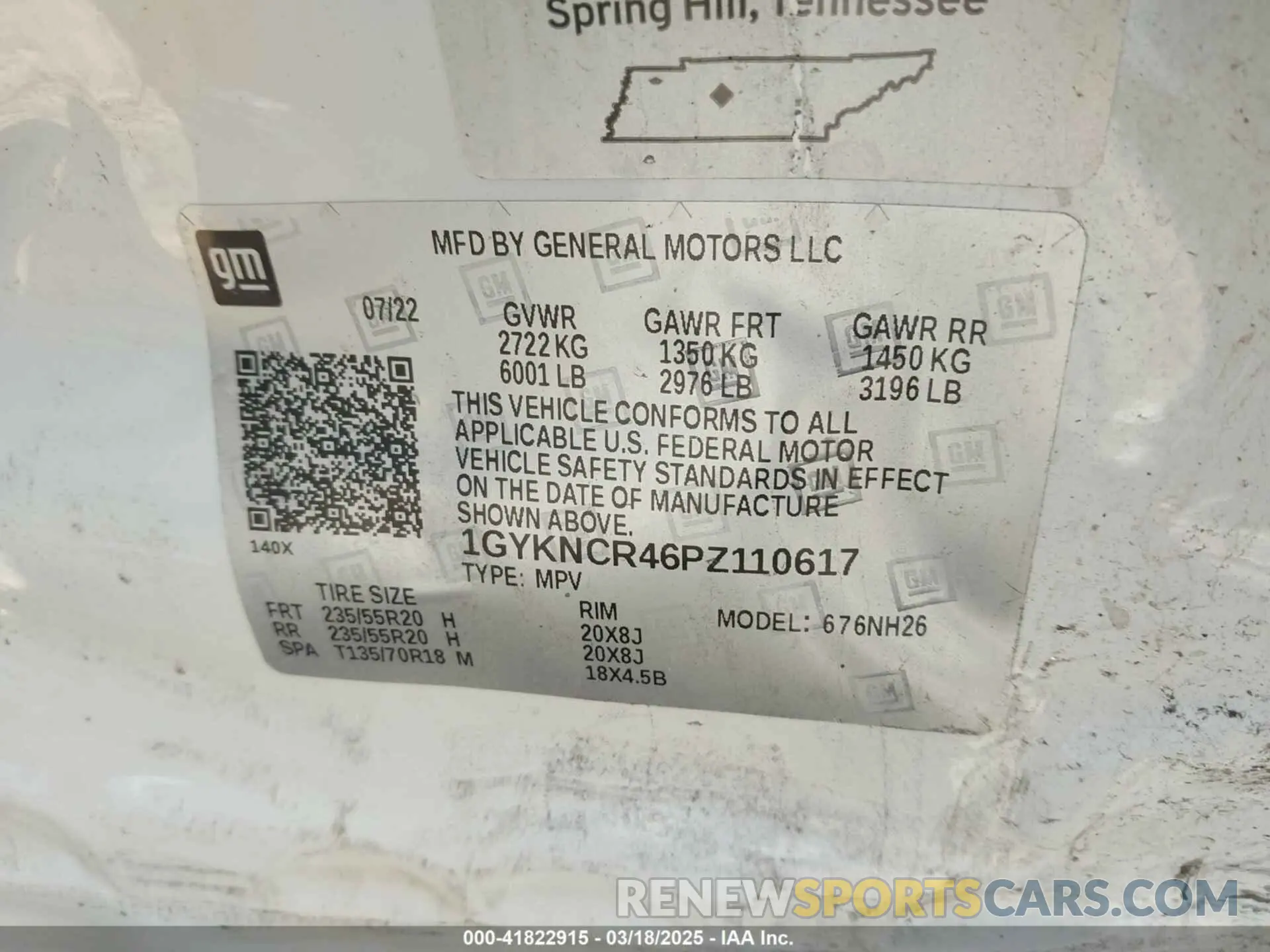 9 Photograph of a damaged car 1GYKNCR46PZ110617 CADILLAC XT5 2023