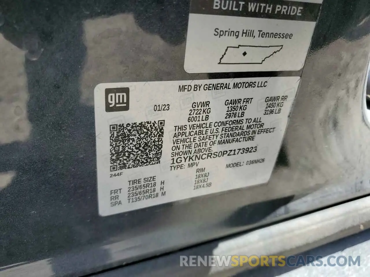 14 Photograph of a damaged car 1GYKNCRS0PZ173923 CADILLAC XT5 2023