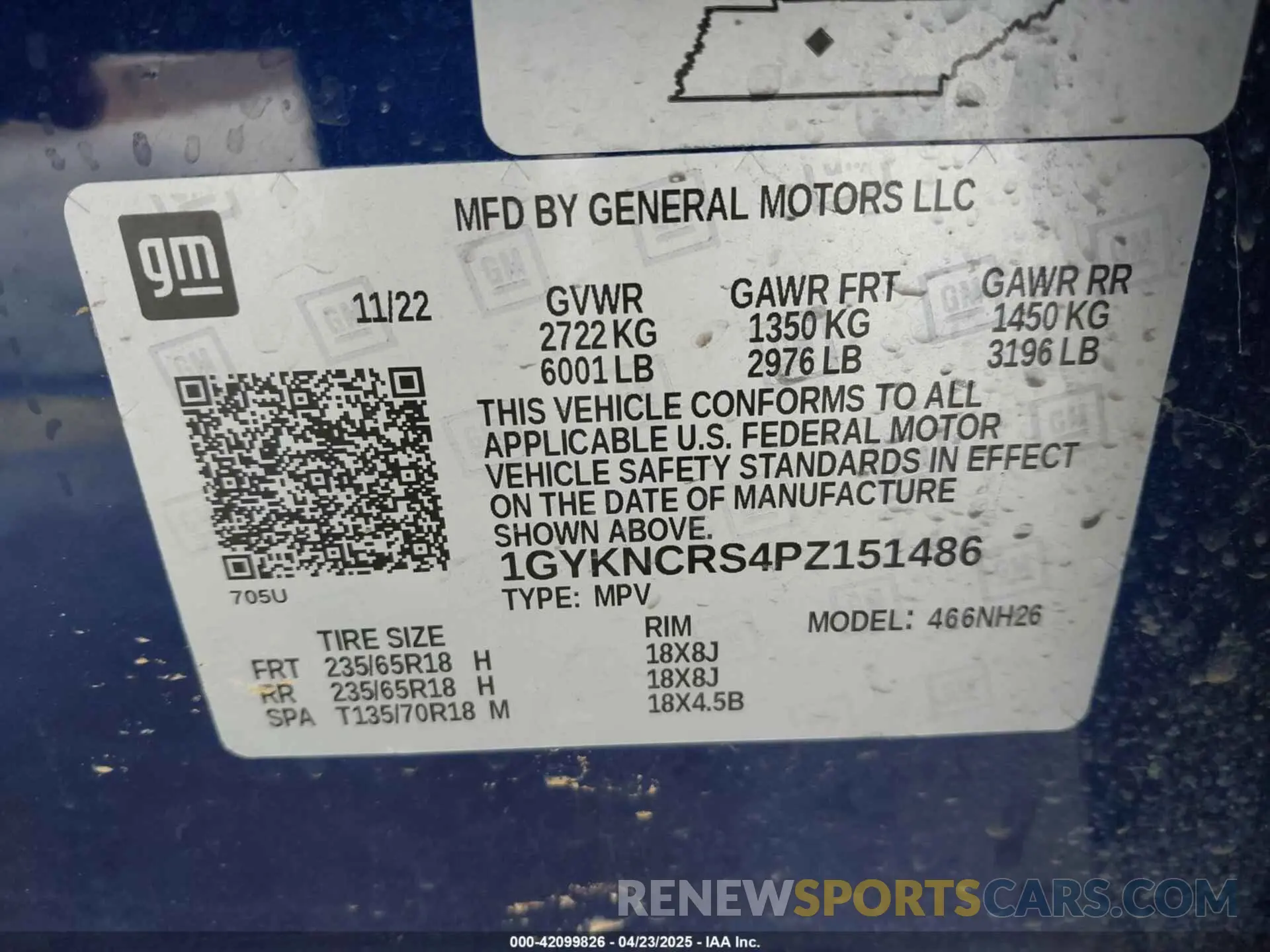 9 Photograph of a damaged car 1GYKNCRS4PZ151486 CADILLAC XT5 2023