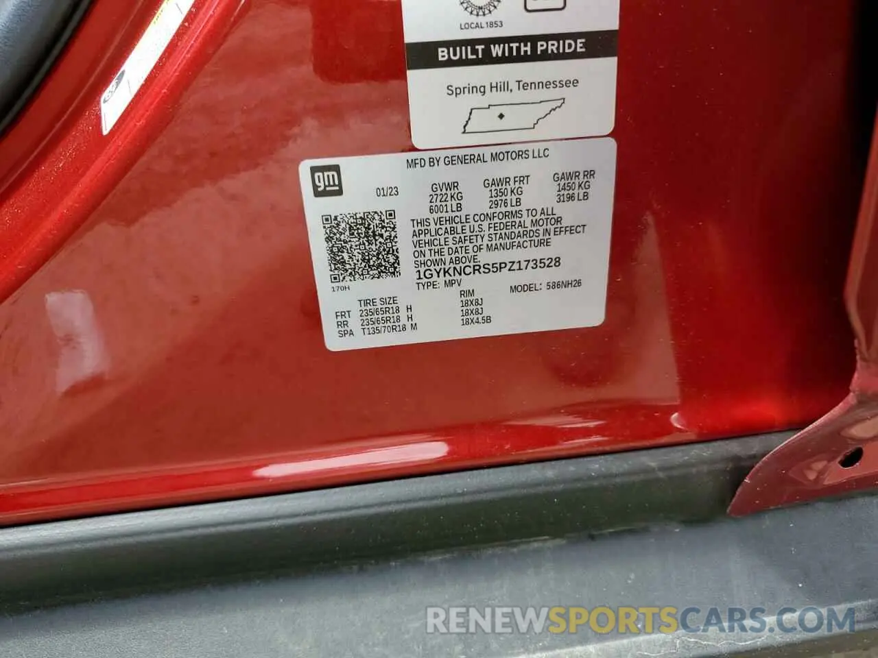 13 Photograph of a damaged car 1GYKNCRS5PZ173528 CADILLAC XT5 2023