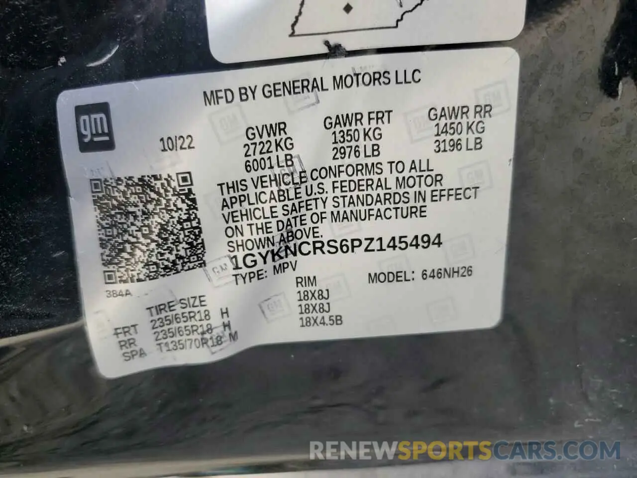 12 Photograph of a damaged car 1GYKNCRS6PZ145494 CADILLAC XT5 2023