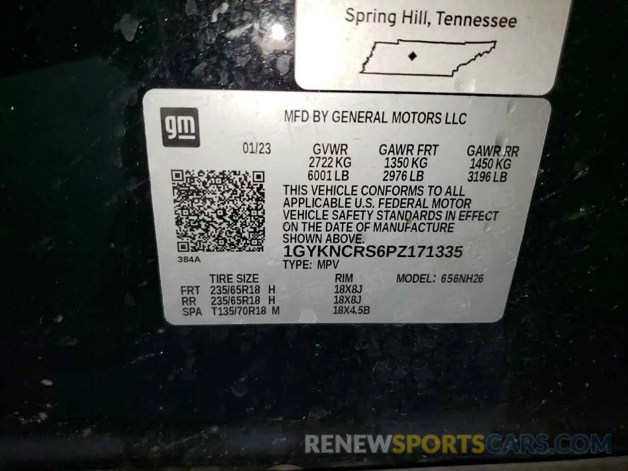 13 Photograph of a damaged car 1GYKNCRS6PZ171335 CADILLAC XT5 2023